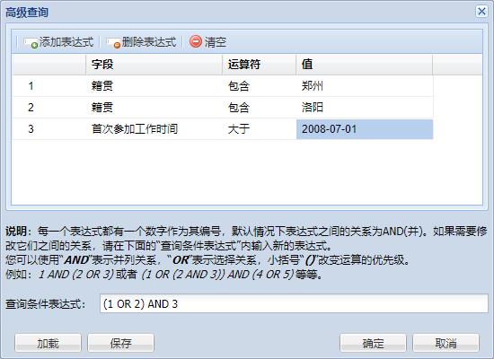 人力资源信息管理系统-后台配置-高级查询2